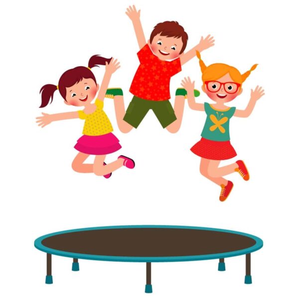 Children Jumping Trampoline