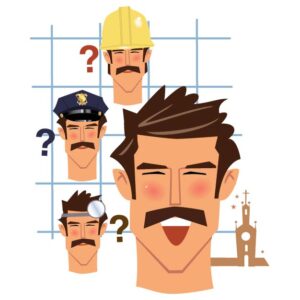 Face of Retro Man Mustache With Cap