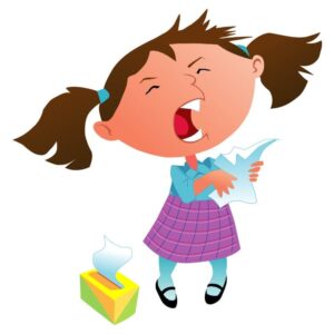 Girl Sneezing