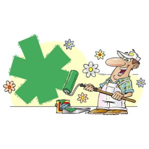 Green Medical Painting Cartoon