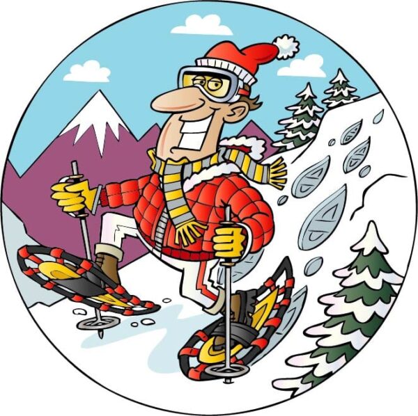 Snowshoeing Santa Claus