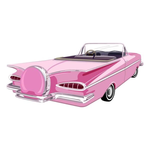 Vintage Pink Car Wallpaper Design