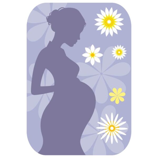 Flowers in Pregnant Women Blue Background
