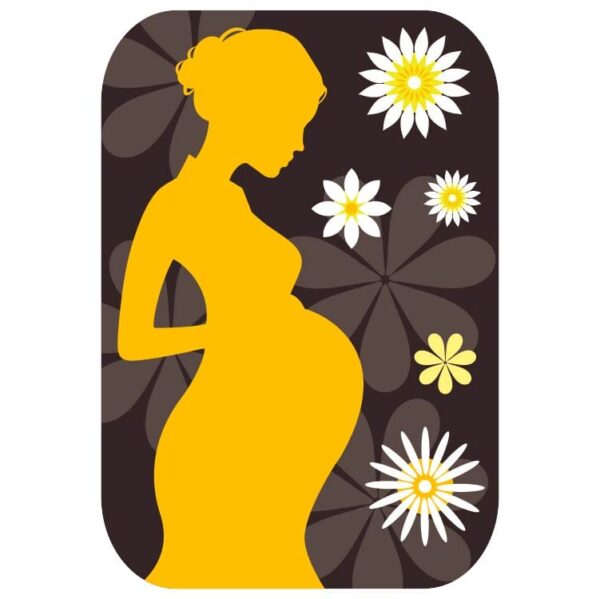 Flowers in Pregnant Women Dark Brown Background