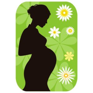 Flowers in Pregnant Women green Background