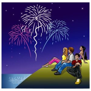 Person Watching Fireworks