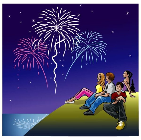 Person Watching Fireworks