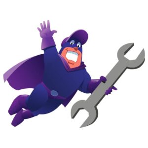 Repairman Mechanic Super Hero With Wrench