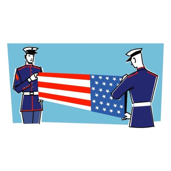 Soldiers Folding Flag