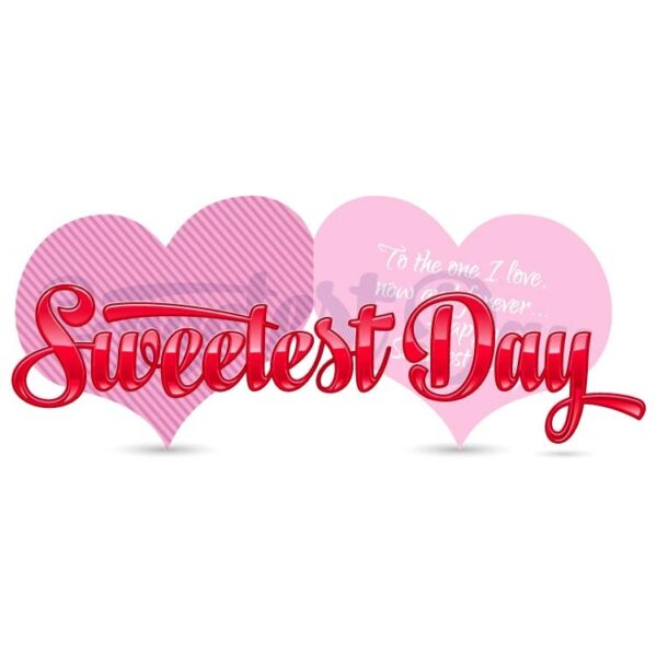 Sweetest Day Banner Lettering With Heart Shaped