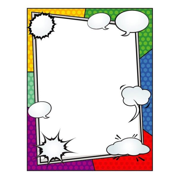 Talk Bubbles White Frame with colorful Bubbles Background