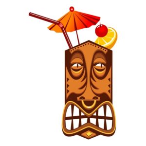 Tiki Cocktail Glass Cardboard Cutouts