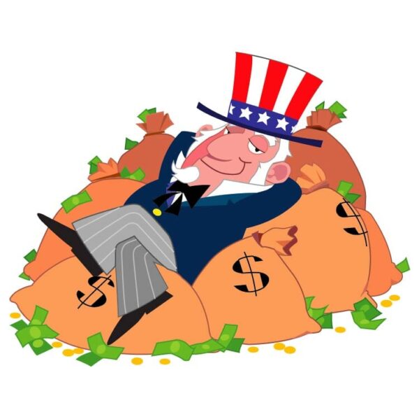 Uncle Sam Sleeping on Money