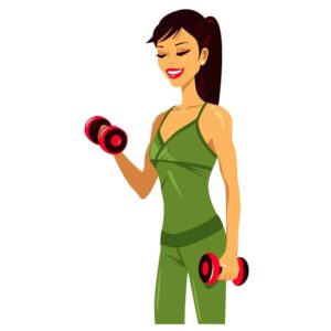 Woman Hand Weights Yoga