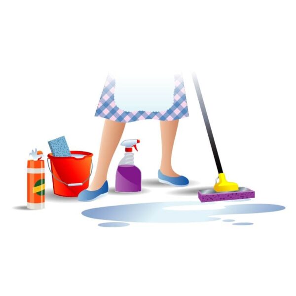 Woman Mopping