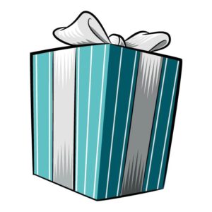 Wrapped gift box on white background