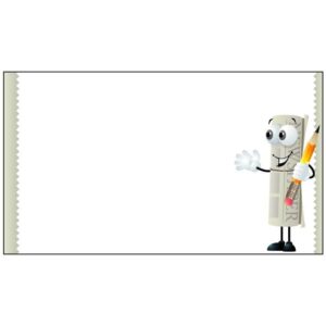 A newspaper character and pencil in hand frame