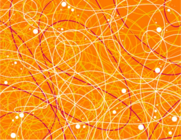 Abstract background orange color with wavy and swirl lines backdrop with curve fluid ribbon wave pattern