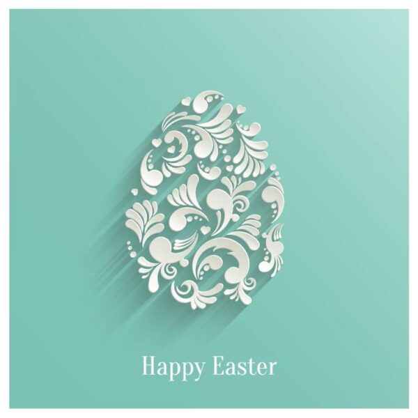 Abstract background with floral easter egg