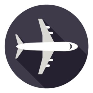 Airplane Travel sign icon and symbol