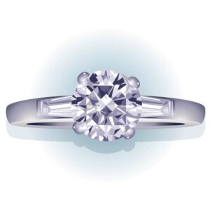 American diamond platinum ring