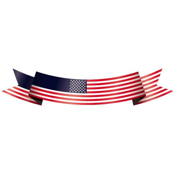 American flag ribbon patriotic theme USA flag independence day president day memorial day vector set