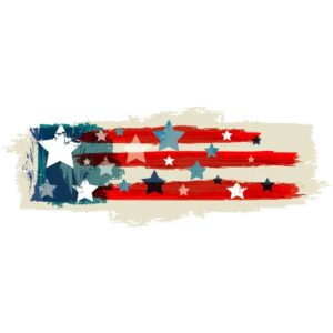 American vintage flag of colorful splashes