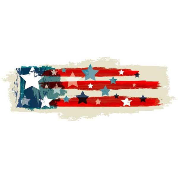 American vintage flag of colorful splashes