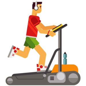 Athlete Running on a Treadmill for the fitness body