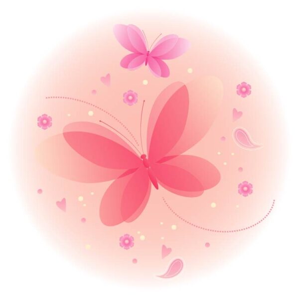 Background with pink butterflies