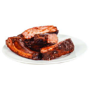 Barbeque pork ribs in plate