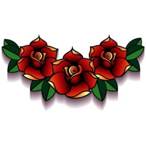 Beautiful red roses illustration isolated on white background