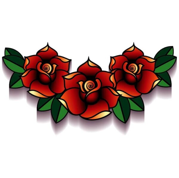 Beautiful red roses illustration isolated on white background