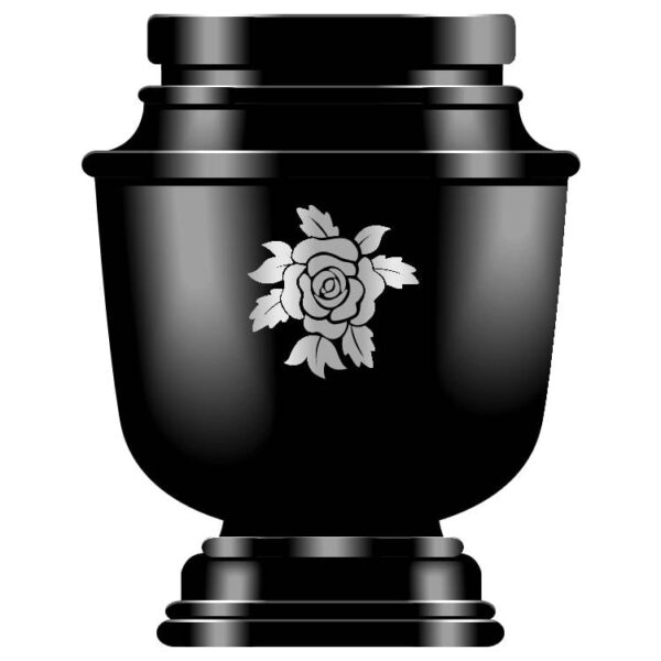 Black Cremation urns in metal