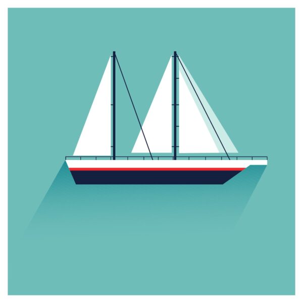 Boat sailing sailbat icon