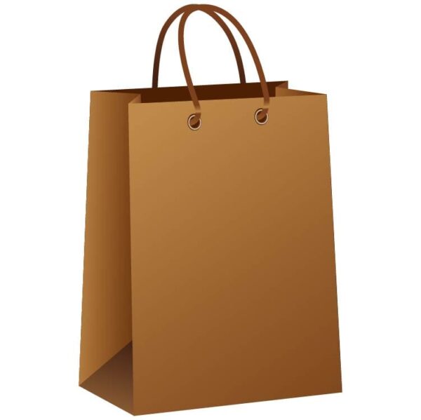 Brown shopping bag vector illustration