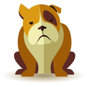 Bulldog dog cartoon colorful illustration