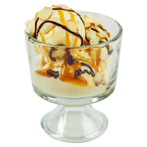 Butterscotch and macadamia ice cream trifle