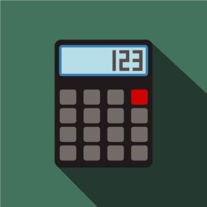 Calculator estimator icon flat style