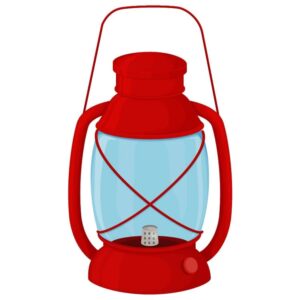 Camping lamp in red color