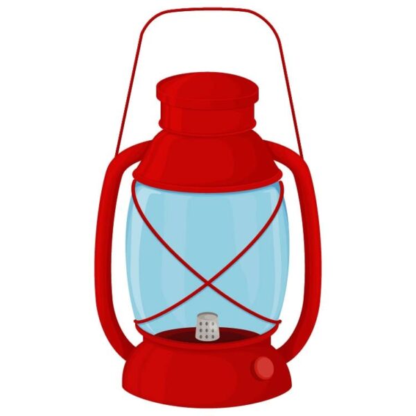 Camping lamp in red color
