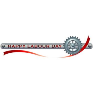 Canada theme happy labor day with bicycle crank icon