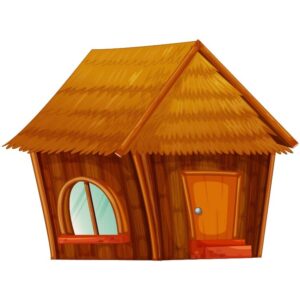 Cartoon hut isolated on white background