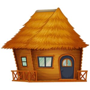 Cartoon hut isolated on white background
