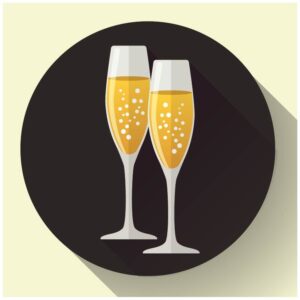 Champagne glass cheers vector illustration