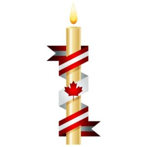 Christmas Candle with canada flag