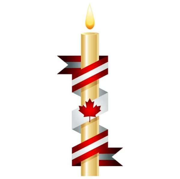 Christmas Candle with canada flag