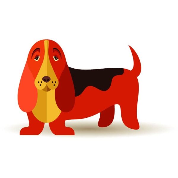 Colorful Basset hound dog illustration