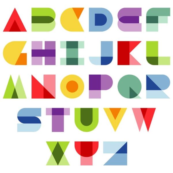 Colorful abstract alphabet