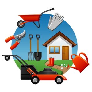 Cottage tools icon illustration